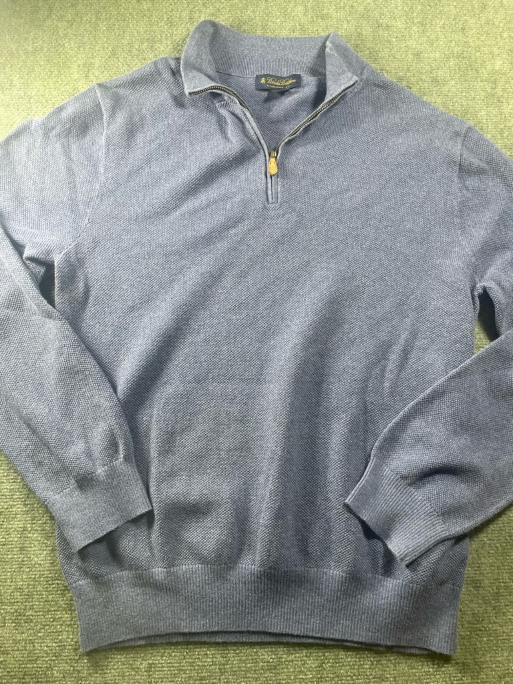 Brooks Brothers Men's Light‎ Blue Quarter-Zip Sweater